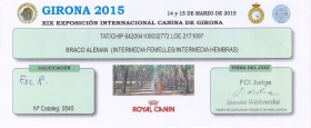 Exc 1ª XIX Exposición Internacional Canina de Girona Marzo 2015